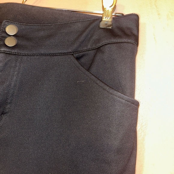 LUCY Womens Sz 6 Black Straight Leg Active Anytime Zip/Snap Front Wide Leg Pants - Picture 4 of 9